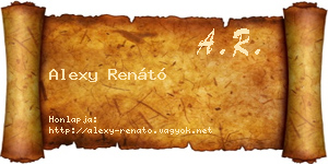Alexy Renátó névjegykártya