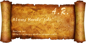 Alexy Renátó névjegykártya